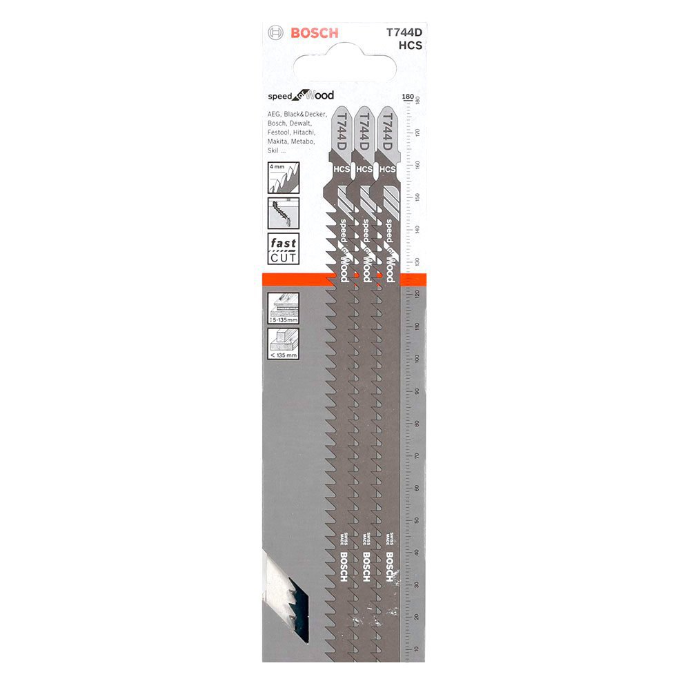 Bosch Jigsaw Blades T 744 D 180 mm Wood 3 Units