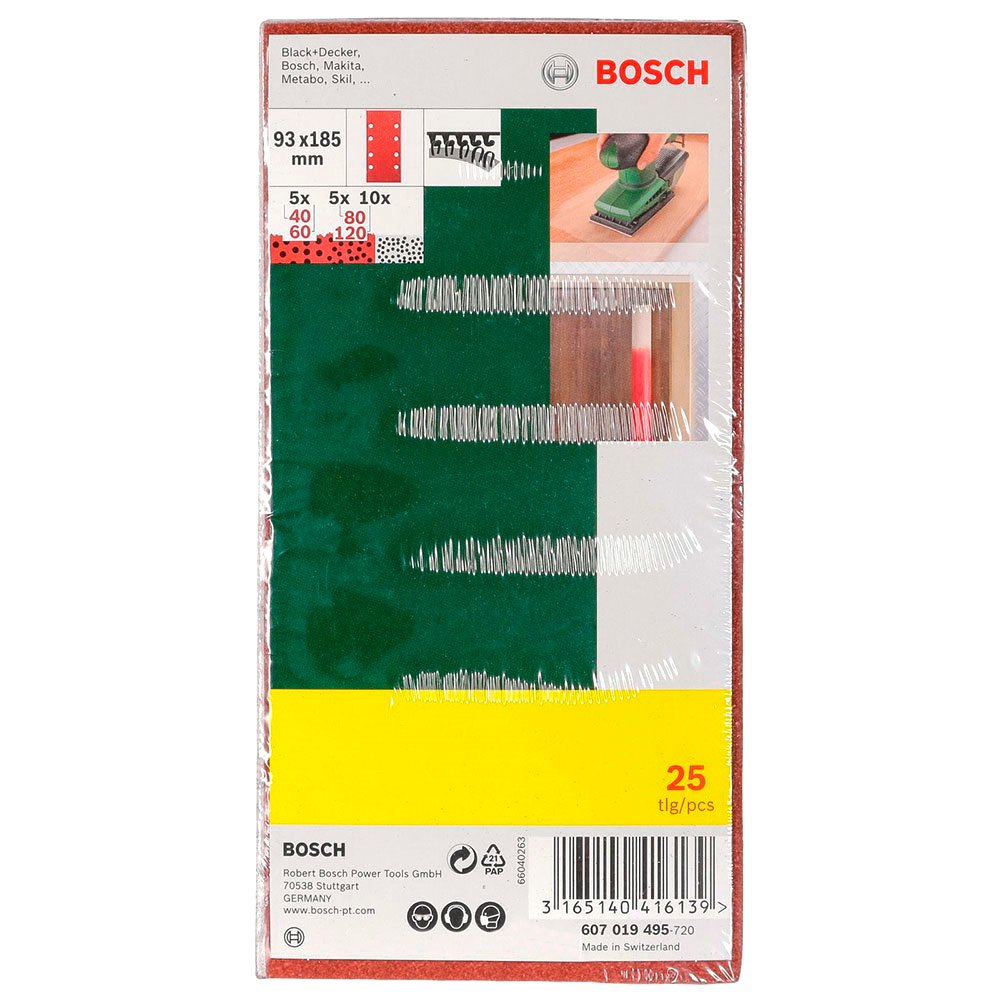 Bosch 93x185 8 Fori Grana 40-120 25 Unità