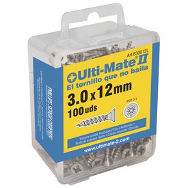 Ulti-mate ii L 3.0x12 mm Zinc Plated Wood Screws 100 Units
