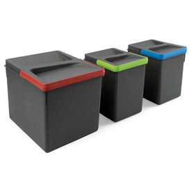 Emuca Recycle 1x12 2x6L Trash Can 3 Units