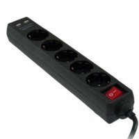 3go REG5USB Power Strip 5 Outlets With Switch