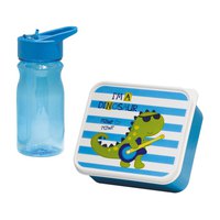 Mondex Dino 0.85L / 0.5L Set Water Bottle And Lunch Box